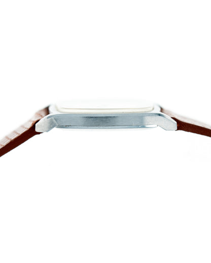 1970's Vintage Steel Universal Geneve Tonneau - Silver Dial
