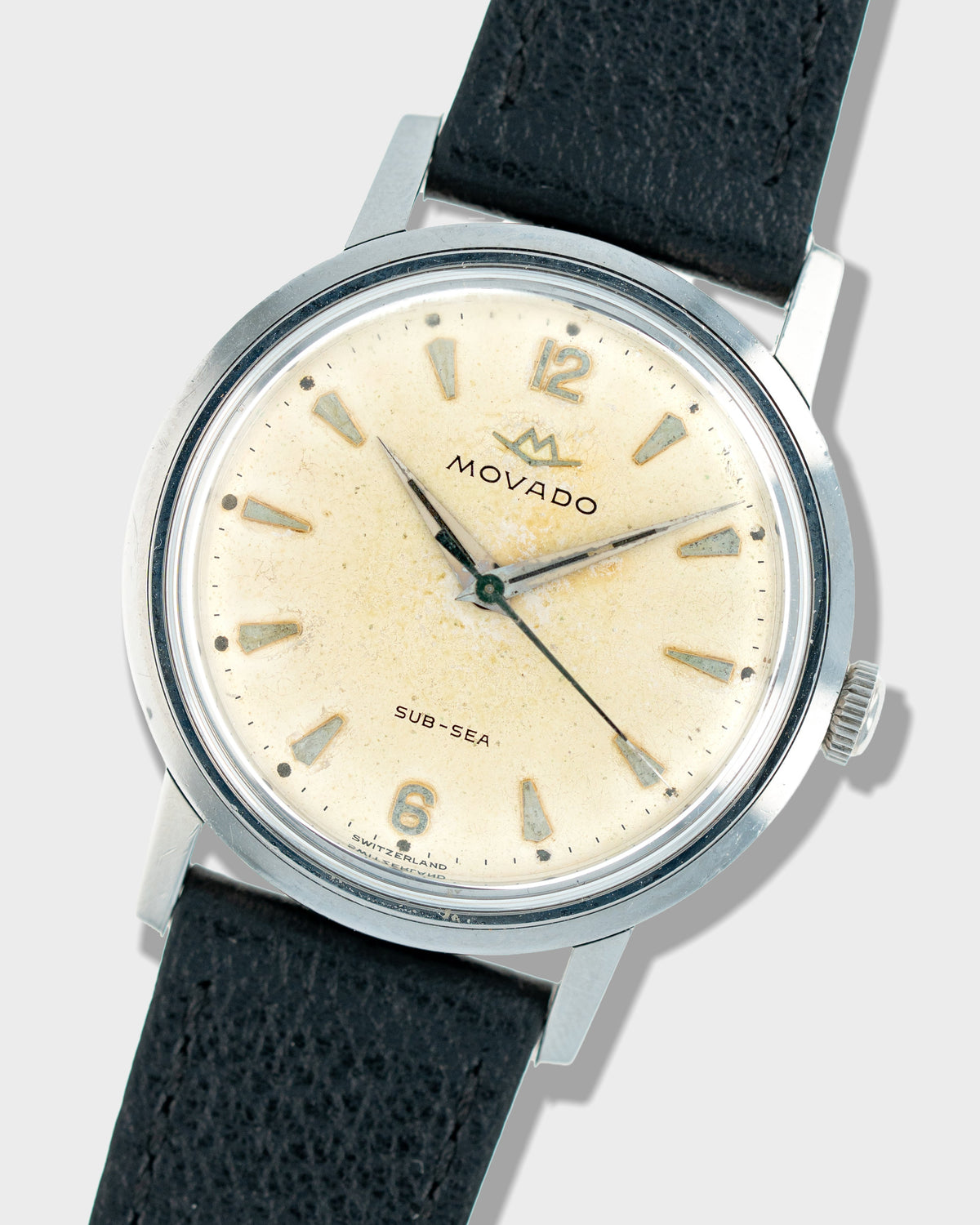 1960's Vintage Steel Movado Sub-Sea - Silver Dial with Stepped Case