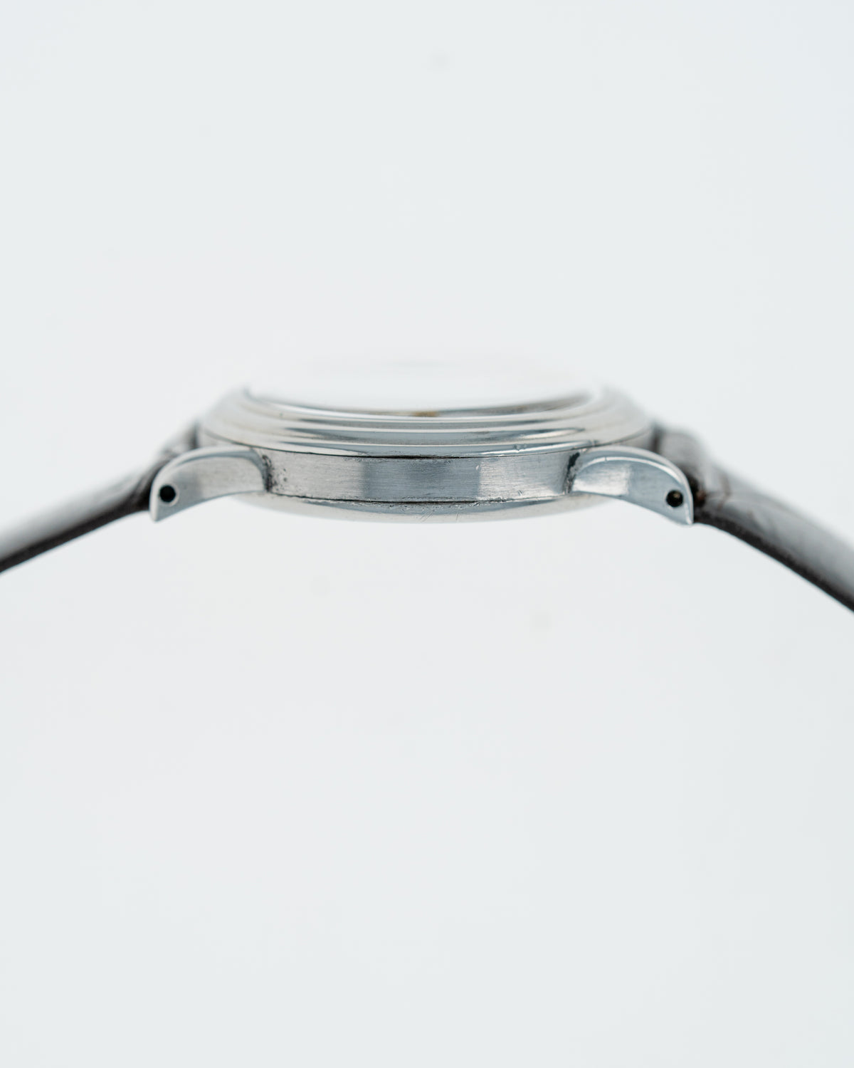 1939 Vintage Steel Omega Calatrava - Black Gilt Dial with Stepped Case