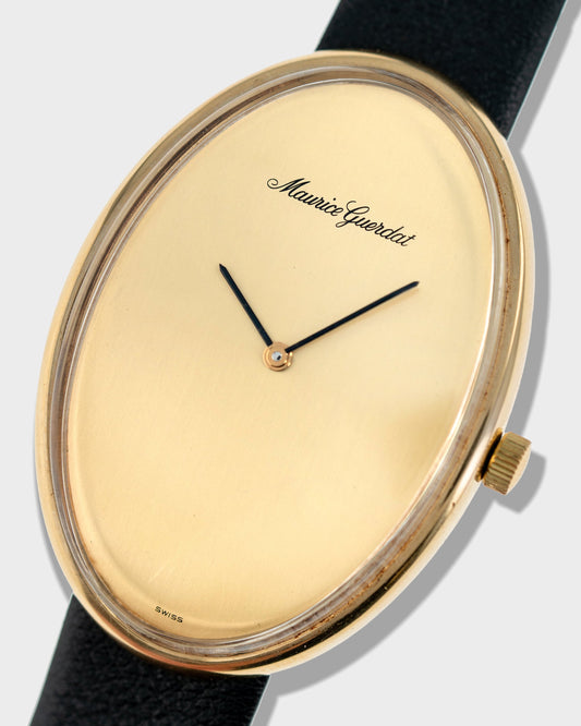 1970's Vintage Yellow Gold Plated Maurice Gerdat Maxi-Oval Ref. 3238 - Champagne Dial