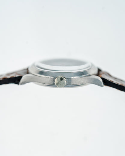 1938 Vintage Steel Omega Calatrava - Fab. Suisse Black Gilt Dial