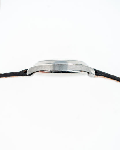 1938 Vintage Steel Omega Calatrava - Fab. Suisse Black Gilt Dial