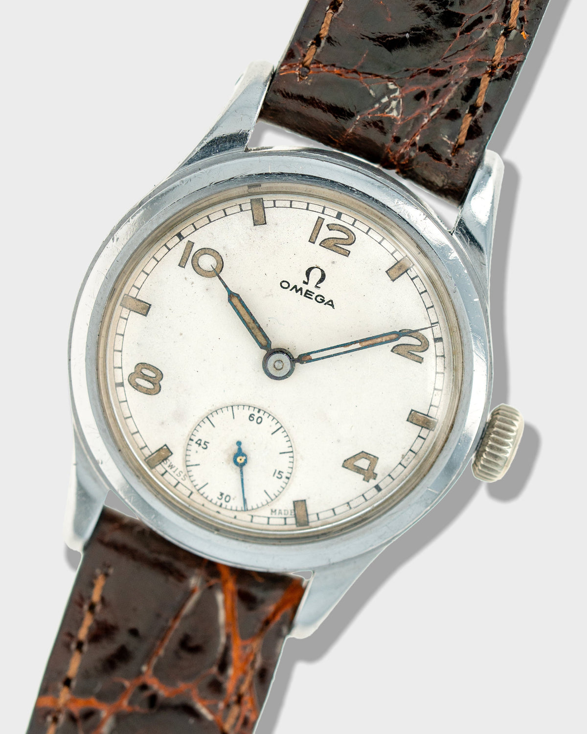 1939 Vintage Steel Omega Military Calatrava - Silver