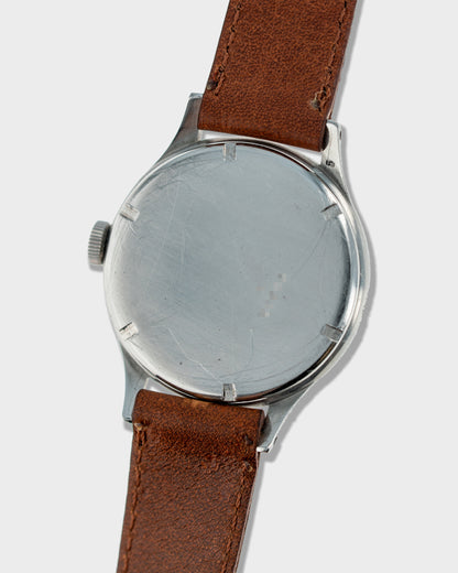 1942 Vintage Steel Longines Military Stepped Case Sei Tacche - Black Dial