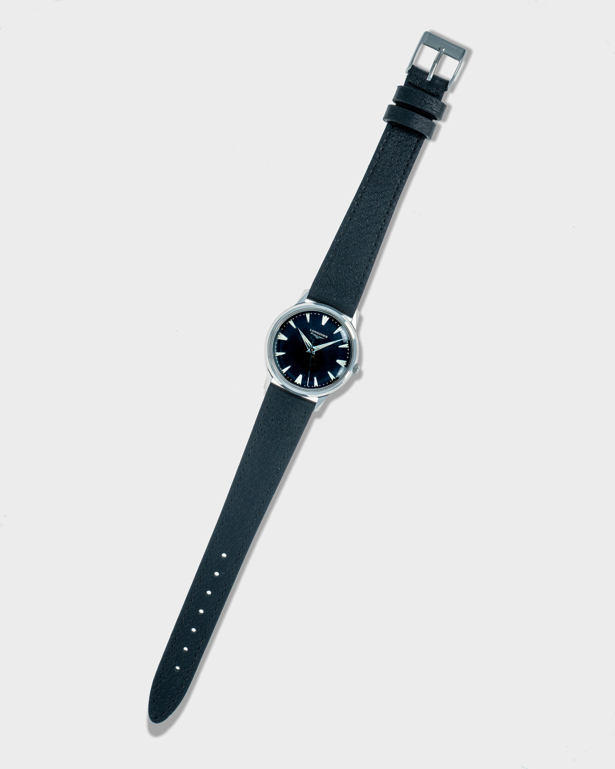 1957 Vintage Steel Longines Center-Seconds Calatrava Ref. 2351-SW - Black Dial