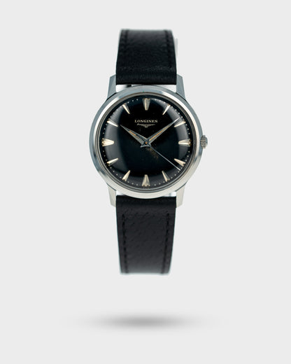 1957 Vintage Steel Longines Center-Seconds Calatrava Ref. 2351-SW - Black Dial