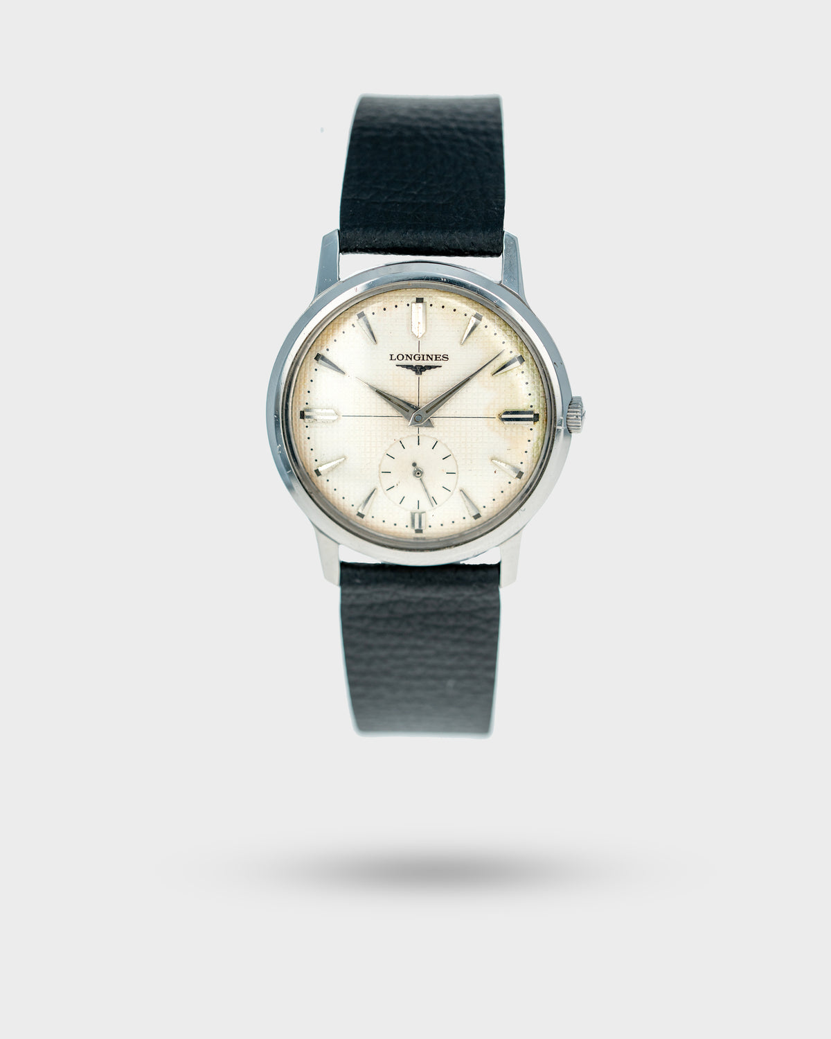1958 Vintage Steel Longines Sub-seconds Calatrava - Crosshair Waffle Dial