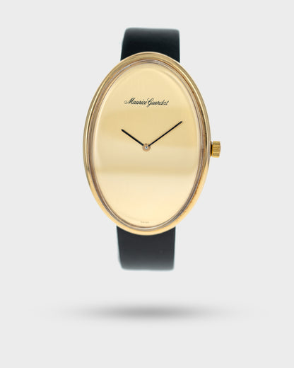 1970's Vintage Yellow Gold Plated Maurice Gerdat Maxi-Oval Ref. 3238 - Champagne Dial