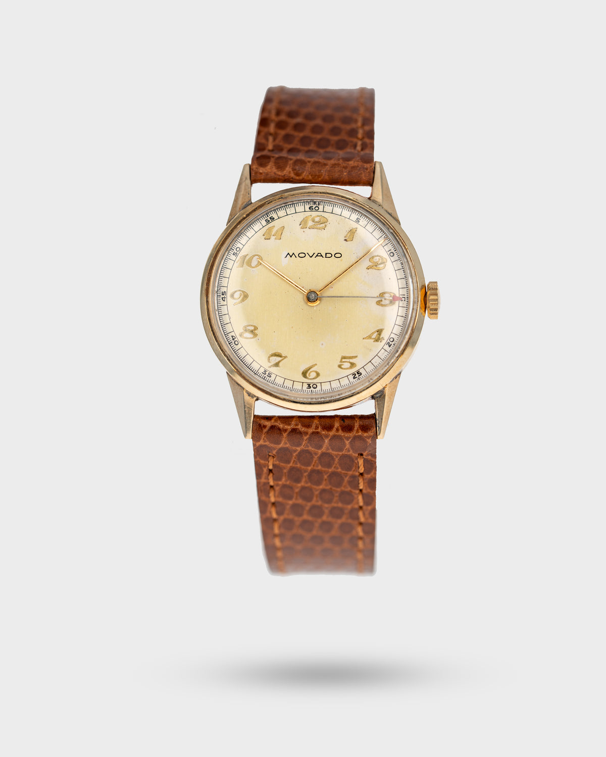 1930's Vintage Yellow Gold Filled Movado - Silver Dial with Breguet Numerals
