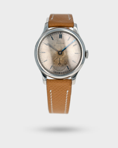 1934 Vintage Steel Longines Calatrava - Smoky Silver Tropical Dial