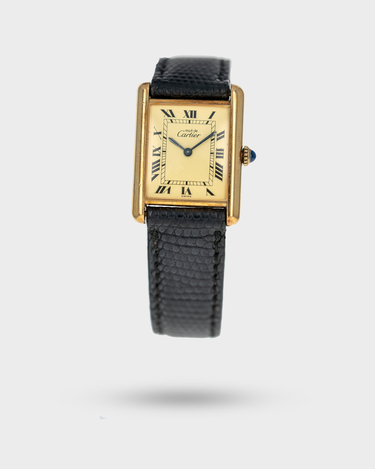 1970's Vintage Vermeil Cartier Must de Tank Vermeil Large Model - Yellow 'Lemon' Dial