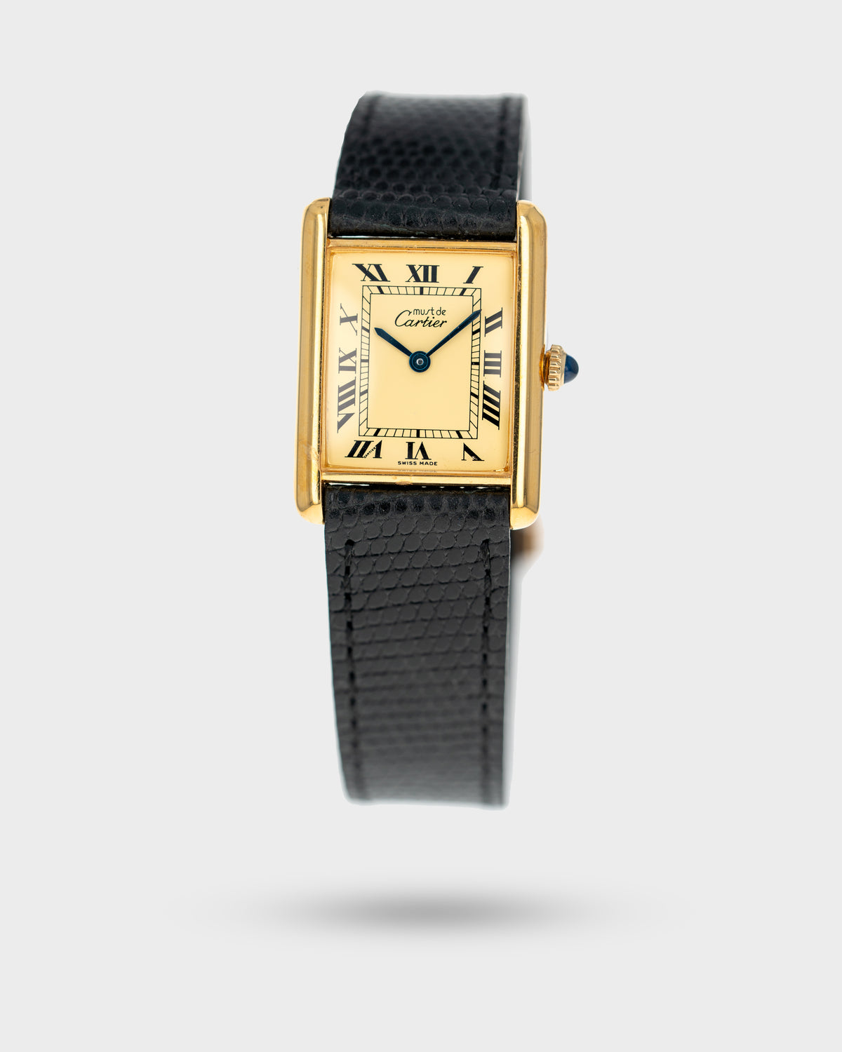 1970's Vintage Vermeil Cartier Must de Tank Vermeil Large Model - Yellow 'Lemon' Dial