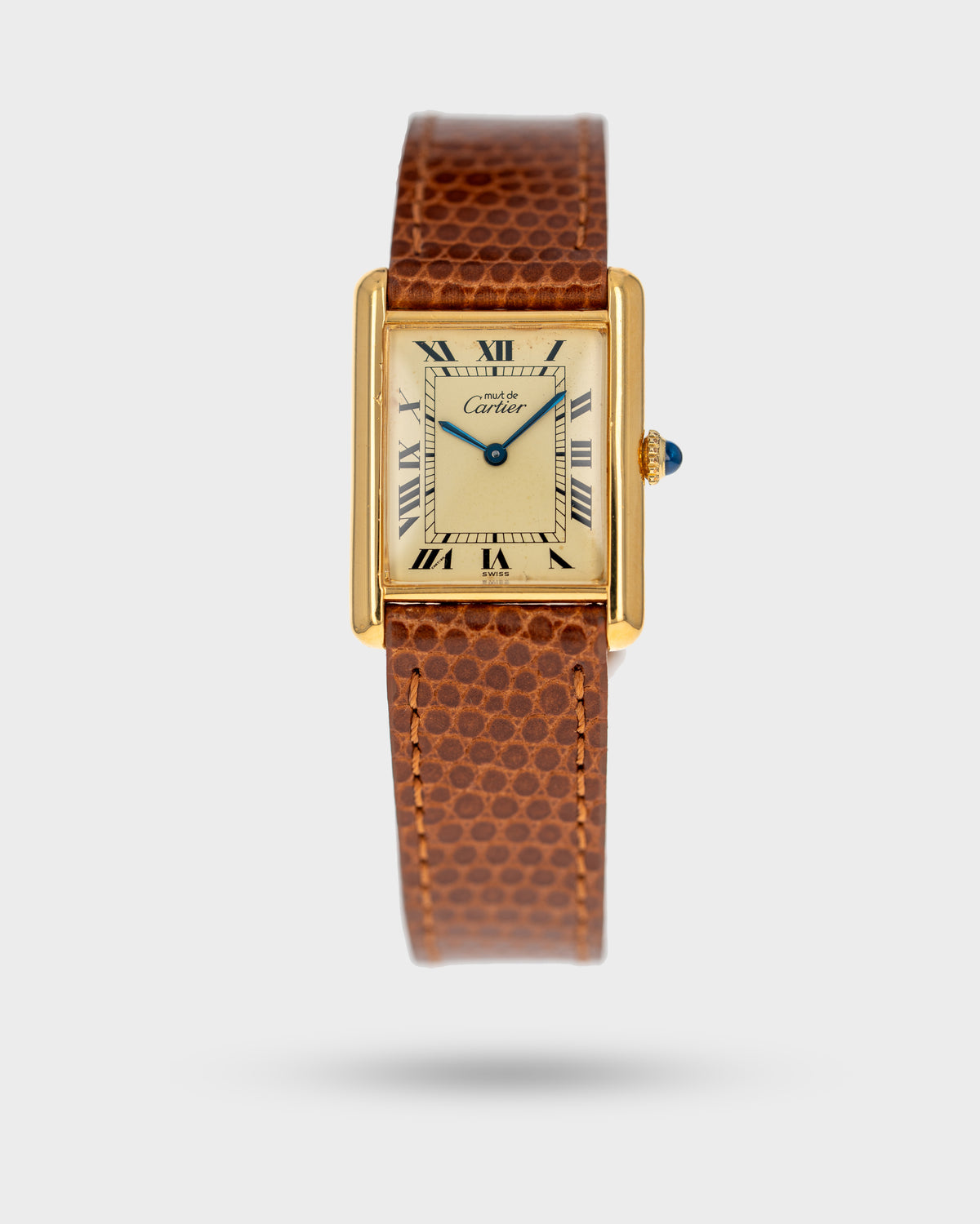 1970's Vintage Vermeil Cartier Must de Tank Vermeil Large Model - Yellow 'Lemon' Dial