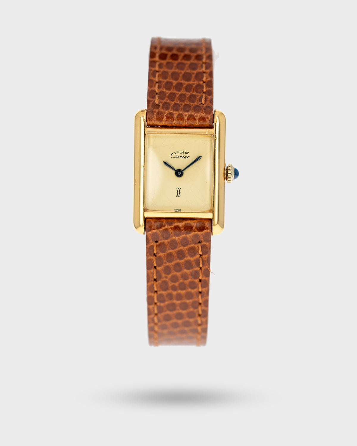 1970's Vintage Vermeil Cartier Must de Tank Vermeil Small Model - Yellow 'Lemon' Dial