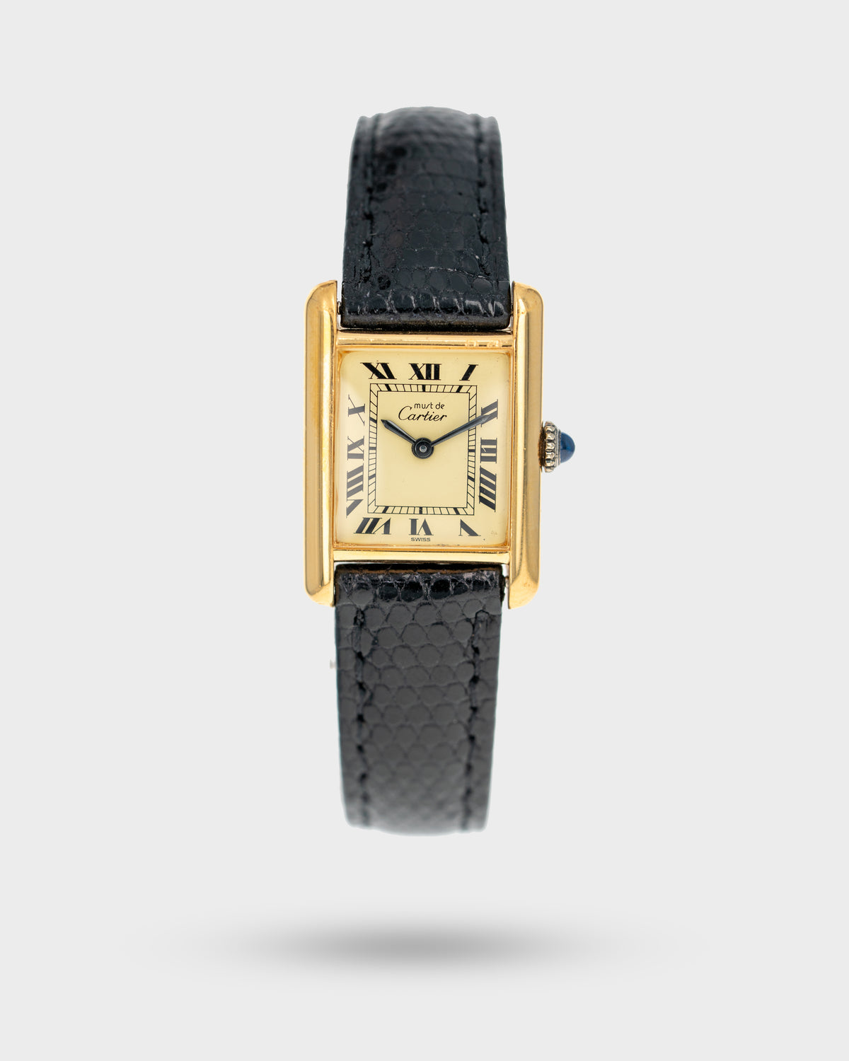 1970's Vintage Vermeil Cartier Must de Tank Vermeil Small Model - Yellow 'Lemon' Dial