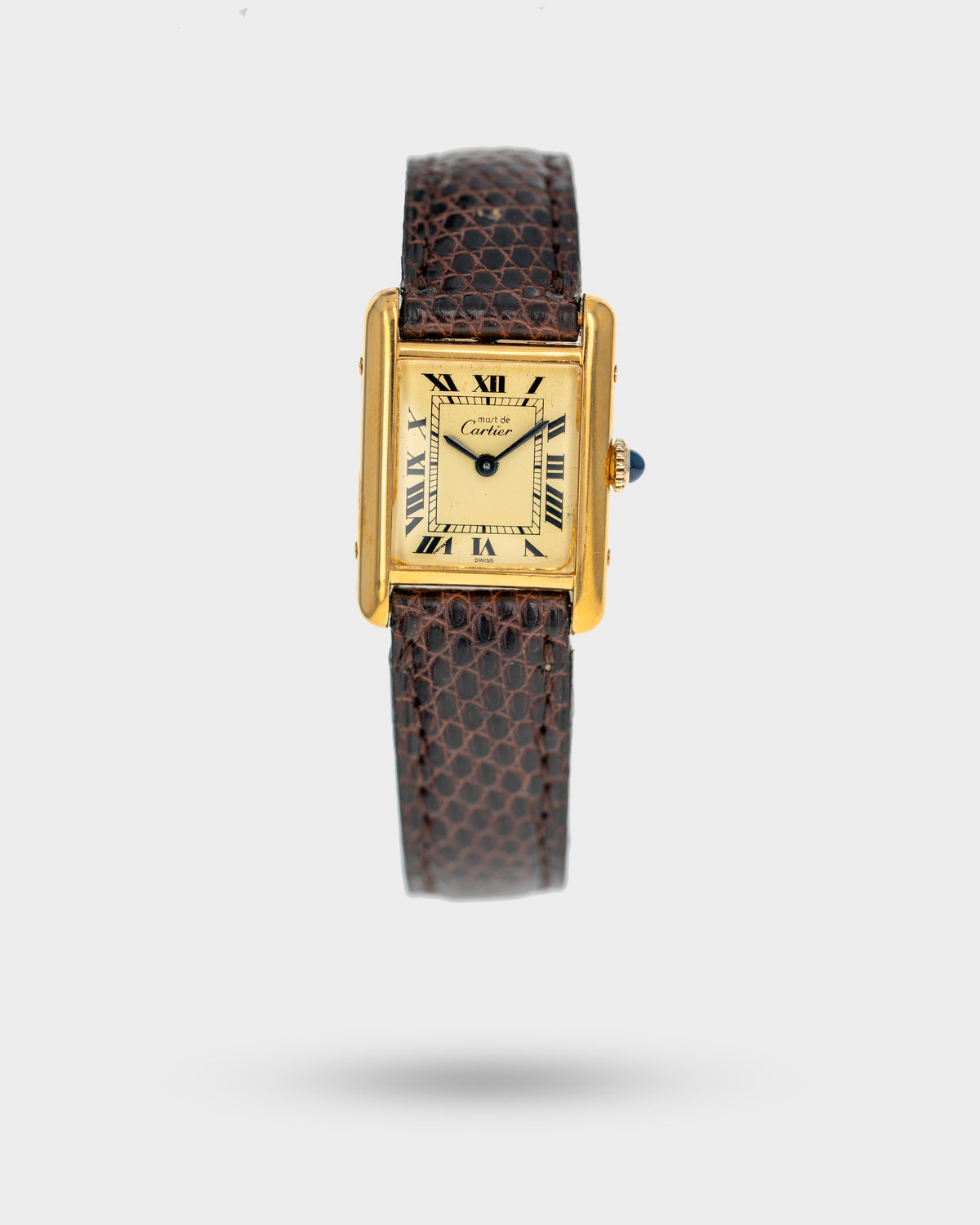 1970's Vintage Vermeil Cartier Must de Tank Vermeil Small Model - Yellow 'Lemon' Dial
