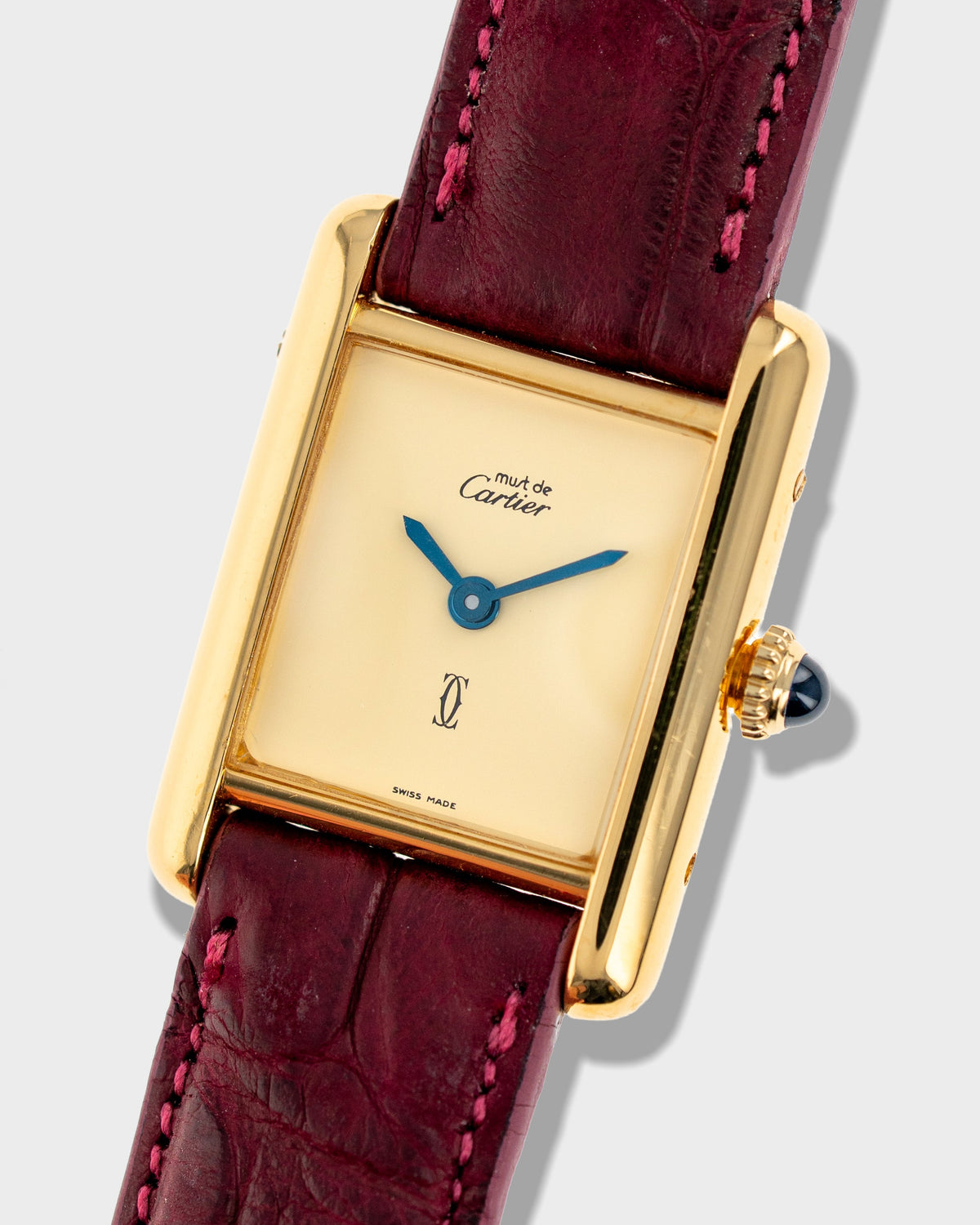 1970's Vintage Vermeil Cartier Must de Tank Vermeil Small Model - Yellow 'Lemon' Dial