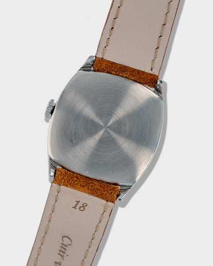 1935 Vintage Steel Omega Cushion - Silver Dial with Breguet Numerals and Hands
