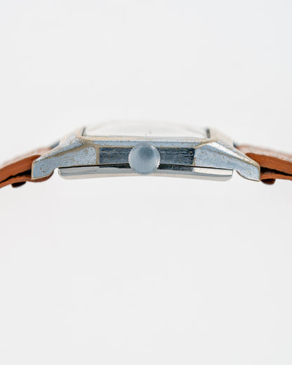 1930's Vintage Steel Movado Chronometre Rectangle - Silver Dial with Breguet Numerals