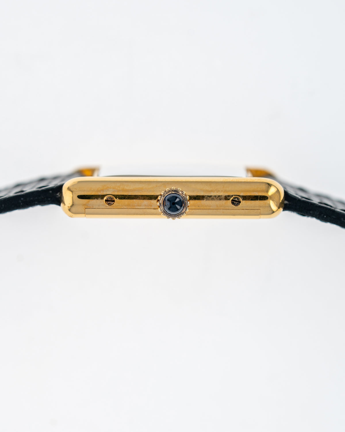 1970's Vintage Vermeil Cartier Tank Must de Large Model - Blue 'Lapis' Spider Dial