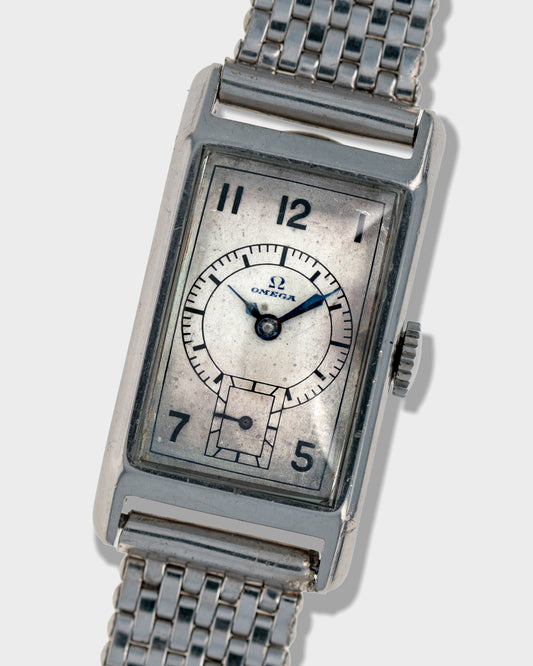 1930's Vintage Steel Omega Rectangle - Sector Dial with French Market Case