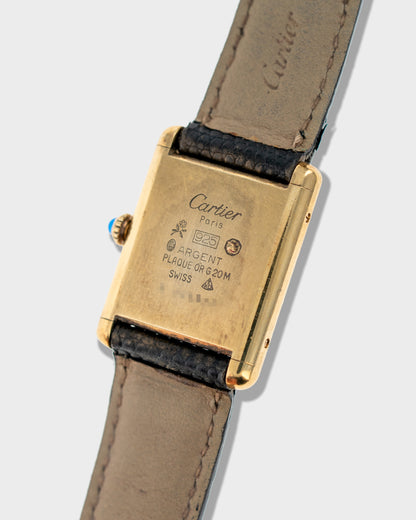 1970's Vintage Vermeil Cartier Must de Tank Vermeil Large Model - Yellow 'Lemon' Dial