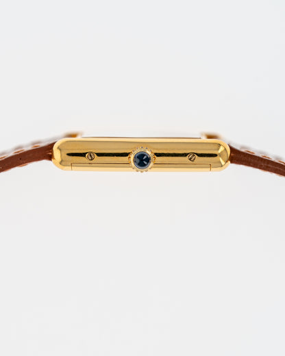 1970's Vintage Vermeil Cartier Must de Tank Vermeil Large Model - Yellow 'Lemon' Dial