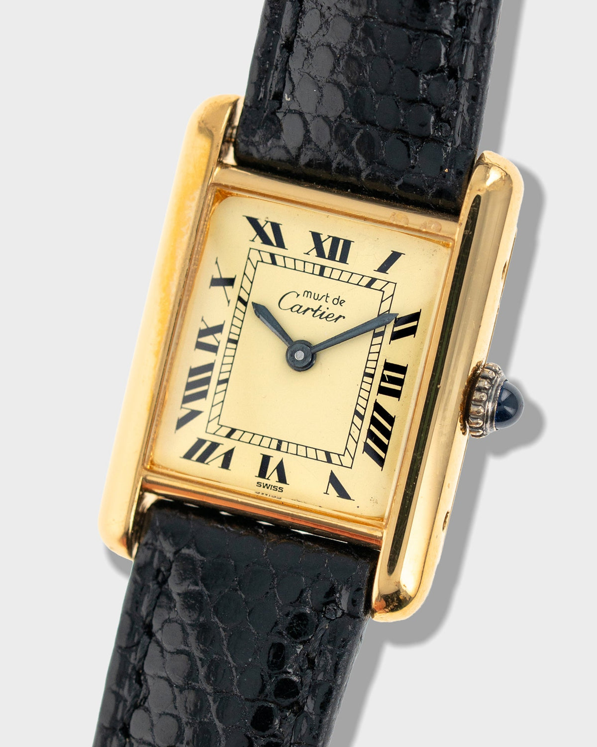1970's Vintage Vermeil Cartier Must de Tank Vermeil Small Model - Yellow 'Lemon' Dial