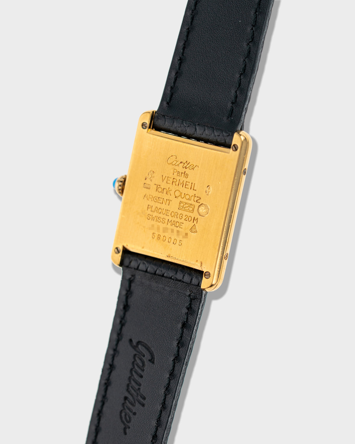 1980's Vintage Cartier Must de Tank Quartz Vermeil Large Model  Ref. 881008 - Yellow 'Lemon' Dial
