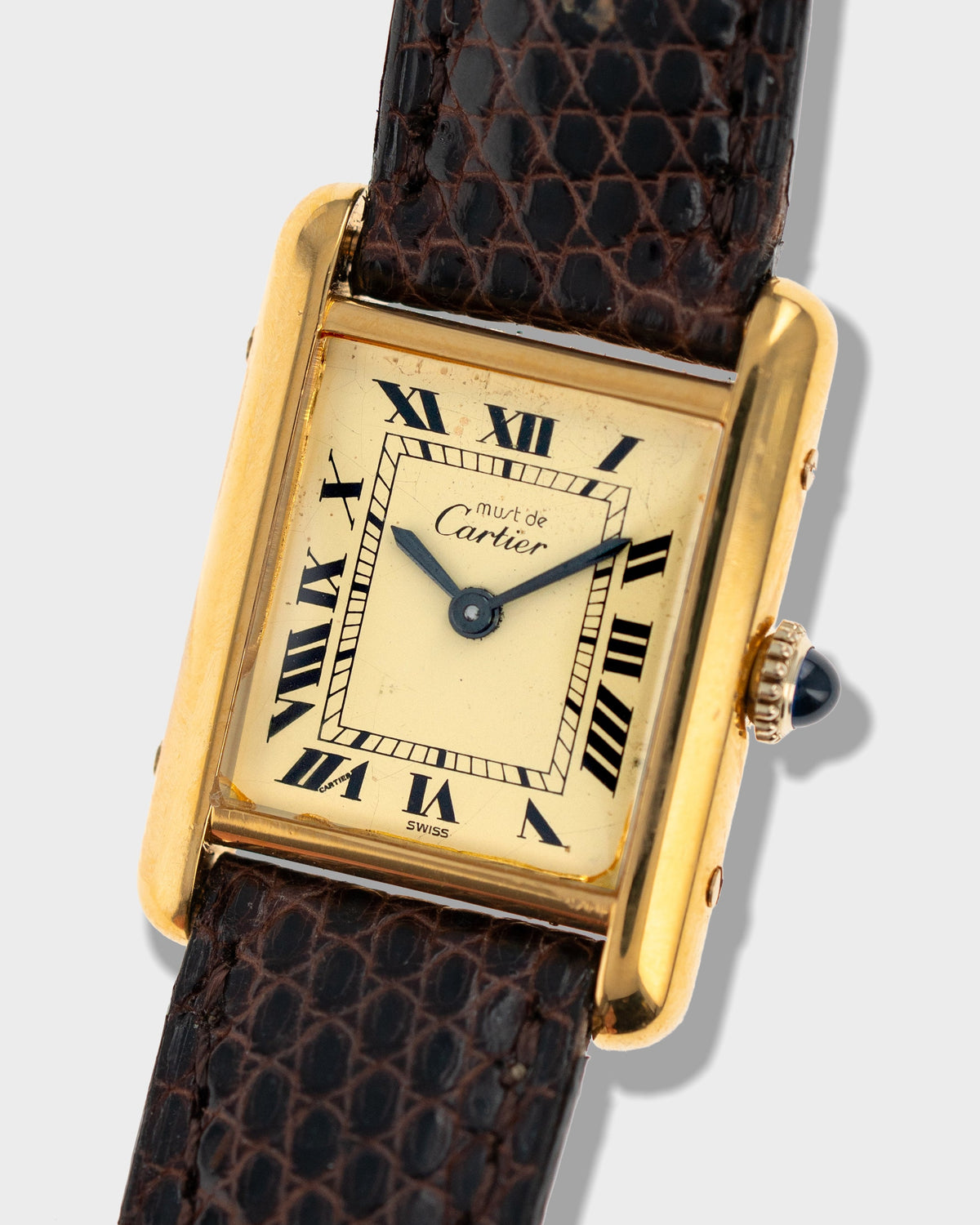 1970's Vintage Vermeil Cartier Must de Tank Vermeil Small Model - Yellow 'Lemon' Dial