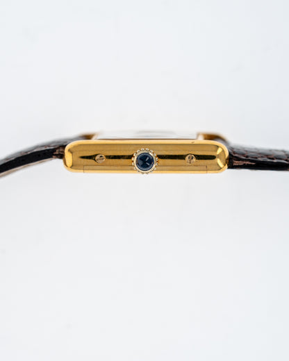 1970's Vintage Vermeil Cartier Must de Tank Vermeil Small Model - Yellow 'Lemon' Dial