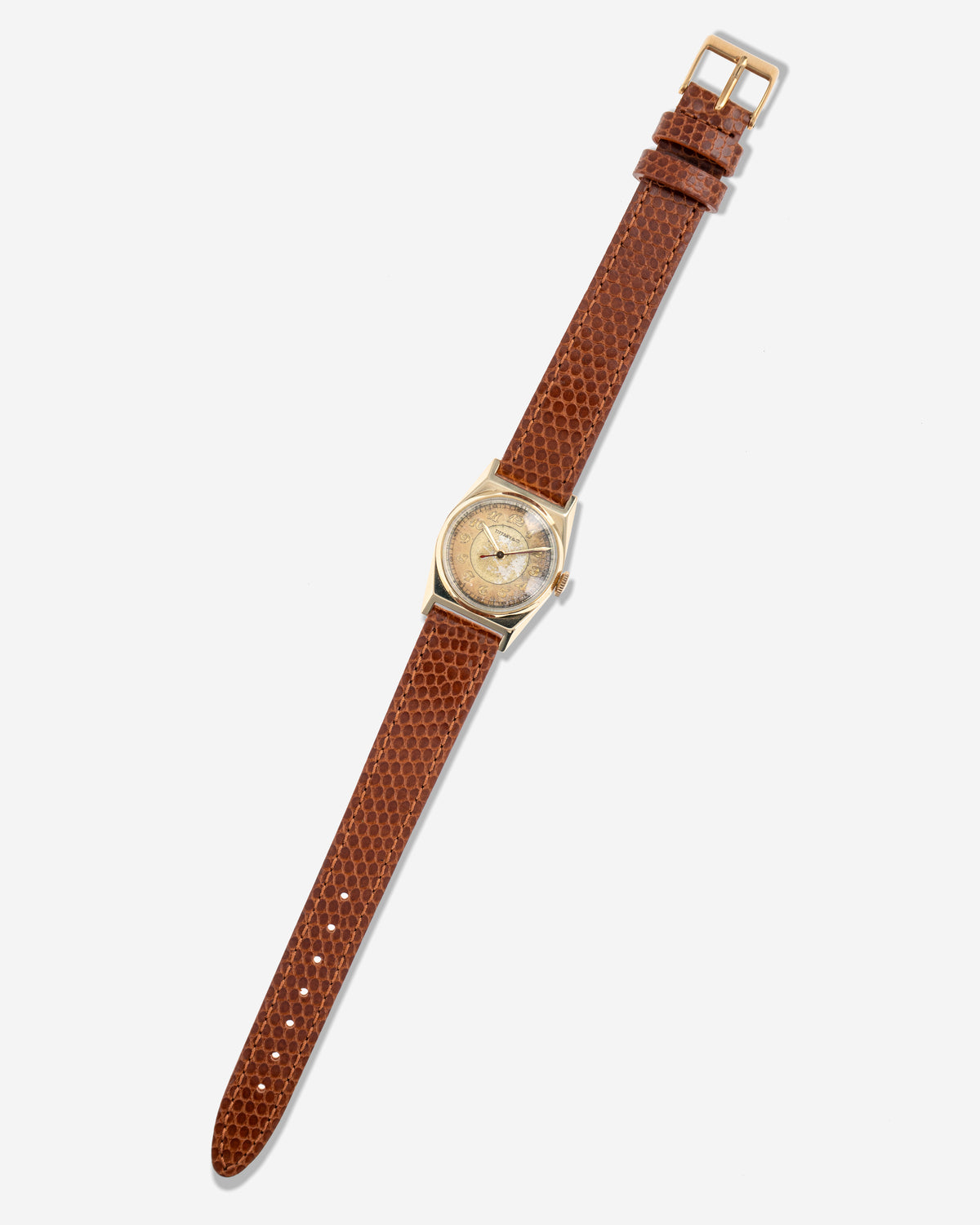 1930's Vintage Solid Yellow Gold Tiffany & Co. Hooded-Lug Tonneau Case - Two-Tone Breguet Numeral Dial