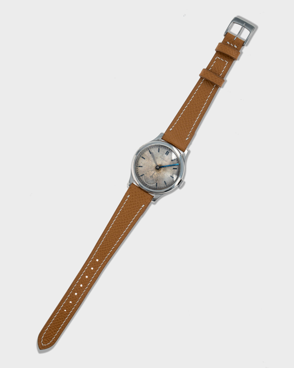 1934 Vintage Steel Longines Calatrava - Smoky Silver Tropical Dial