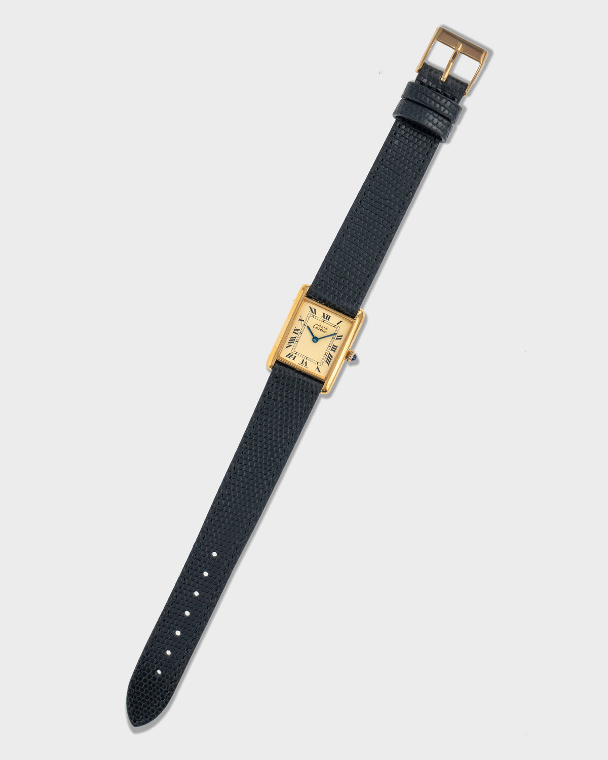1970's Vintage Vermeil Cartier Must de Tank Vermeil Large Model - Yellow 'Lemon' Dial