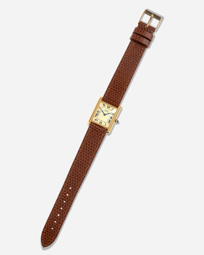 1970's Vintage Vermeil Cartier Must de Tank Vermeil Large Model - Yellow 'Lemon' Dial