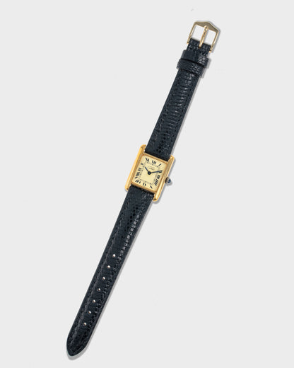 1970's Vintage Vermeil Cartier Must de Tank Vermeil Small Model - Yellow 'Lemon' Dial