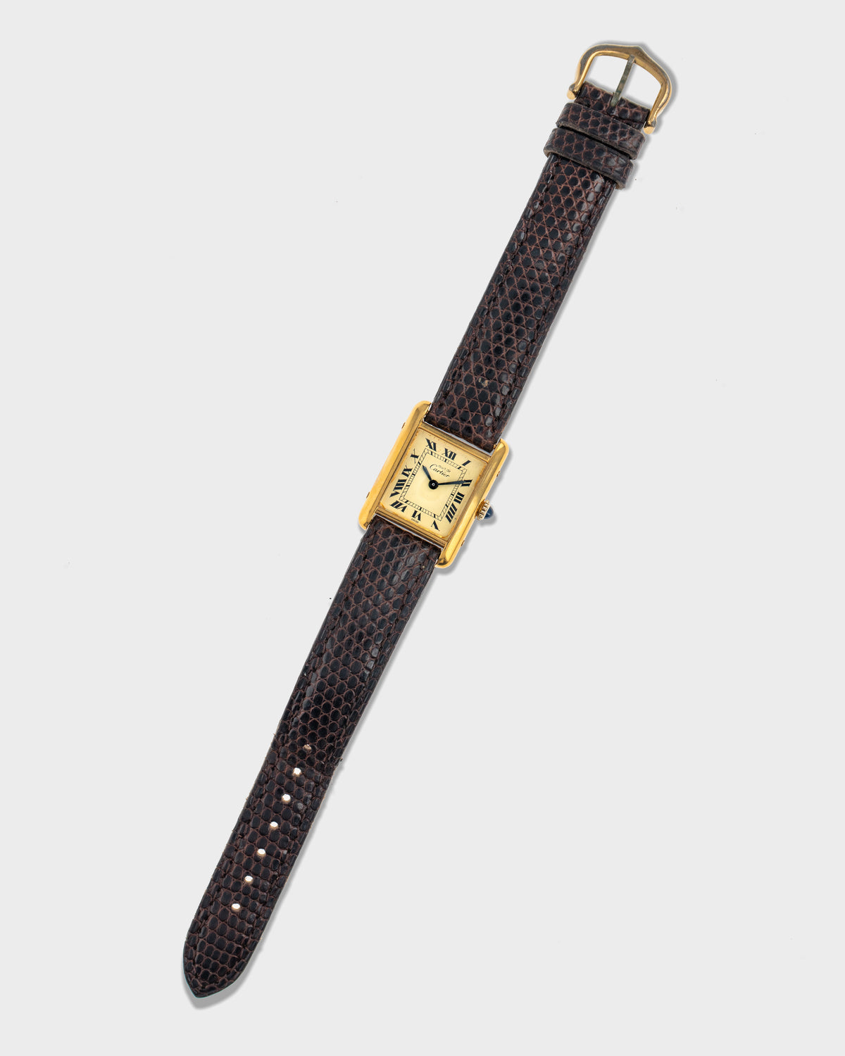 1970's Vintage Vermeil Cartier Must de Tank Vermeil Small Model - Yellow 'Lemon' Dial