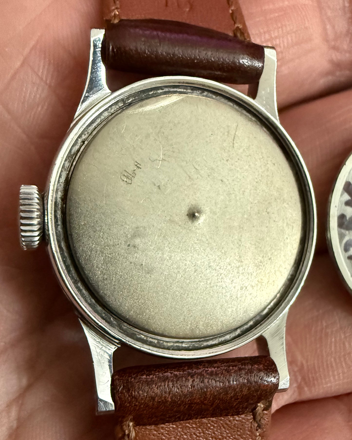 1940's Tiffany & Co. Stepped Borgel Case Military Watch - Silver Patinated Roman Numeral Dial