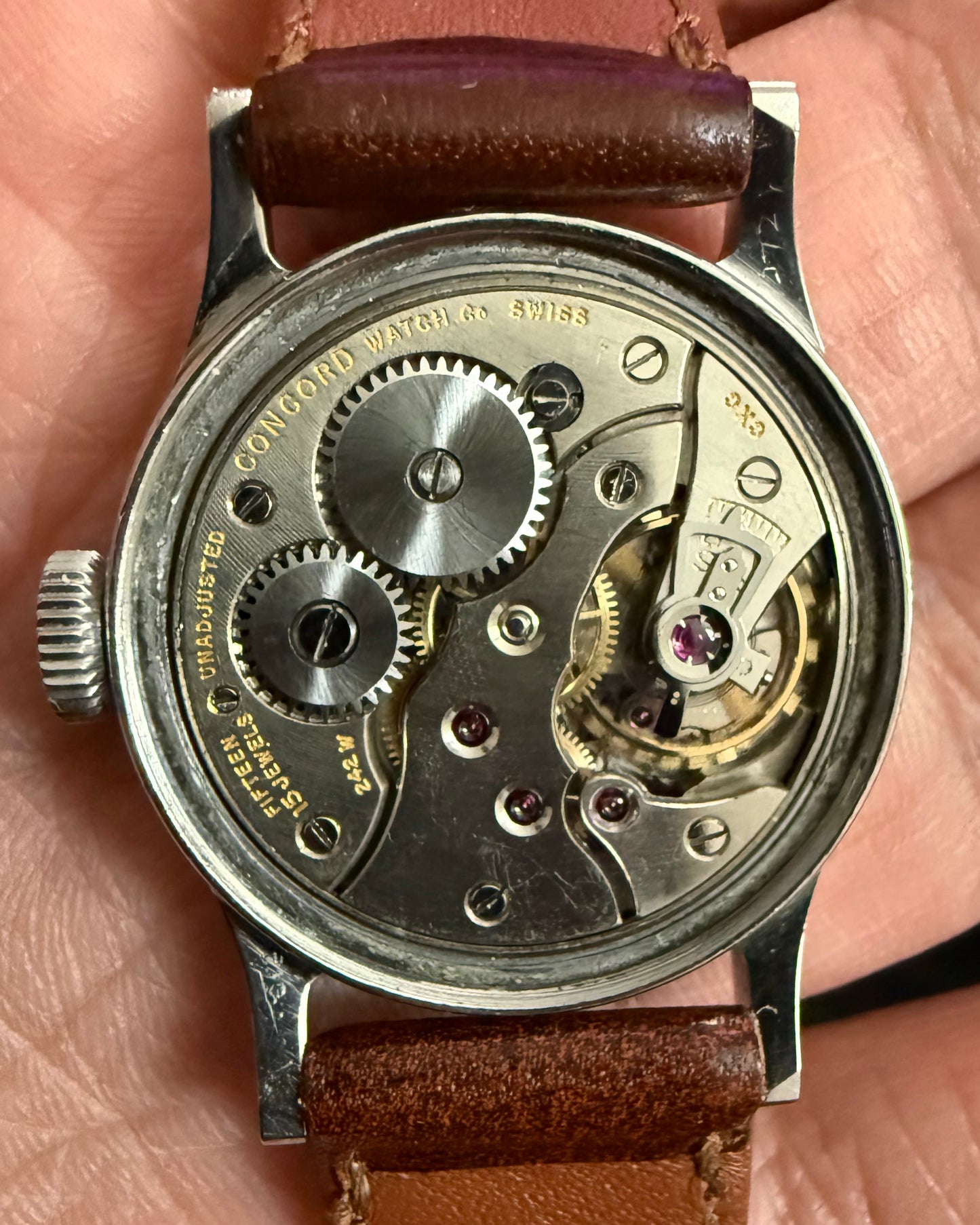 1940's Tiffany & Co. Stepped Borgel Case Military Watch - Silver Patinated Roman Numeral Dial