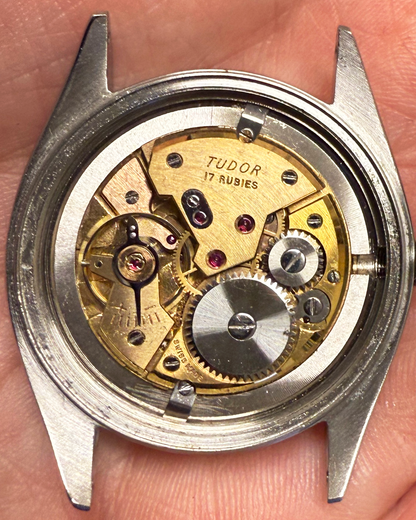 1962 Vintage Tudor Oyster Shock-Resisting Ref. 7934 - Matte Black 'Big Rose' Dial