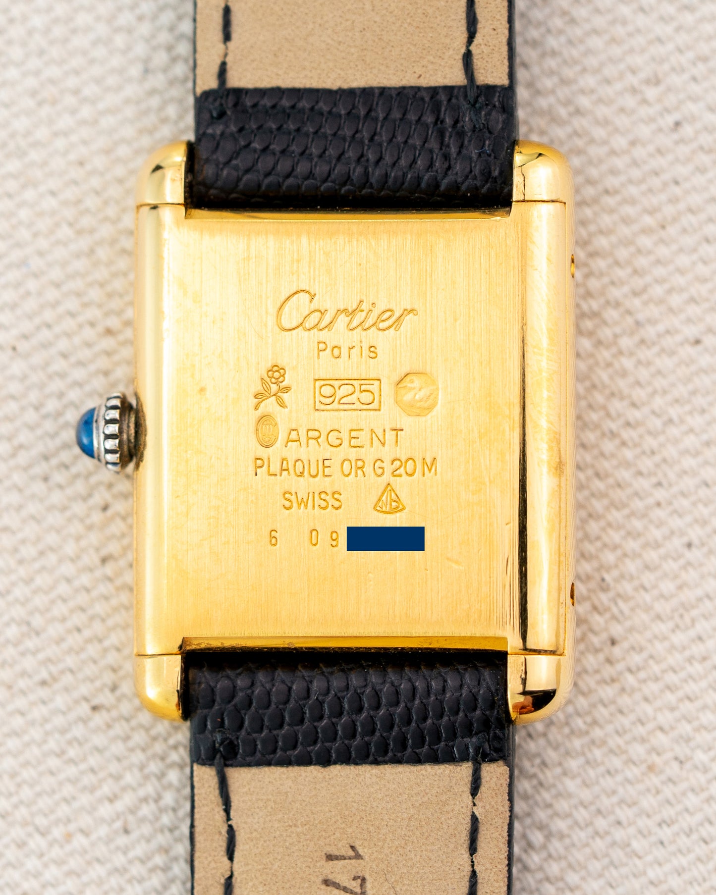 1980's Vintage Cartier Tank Must de Vermeil Large Model - Roman Numeral 'Lemon Dial'