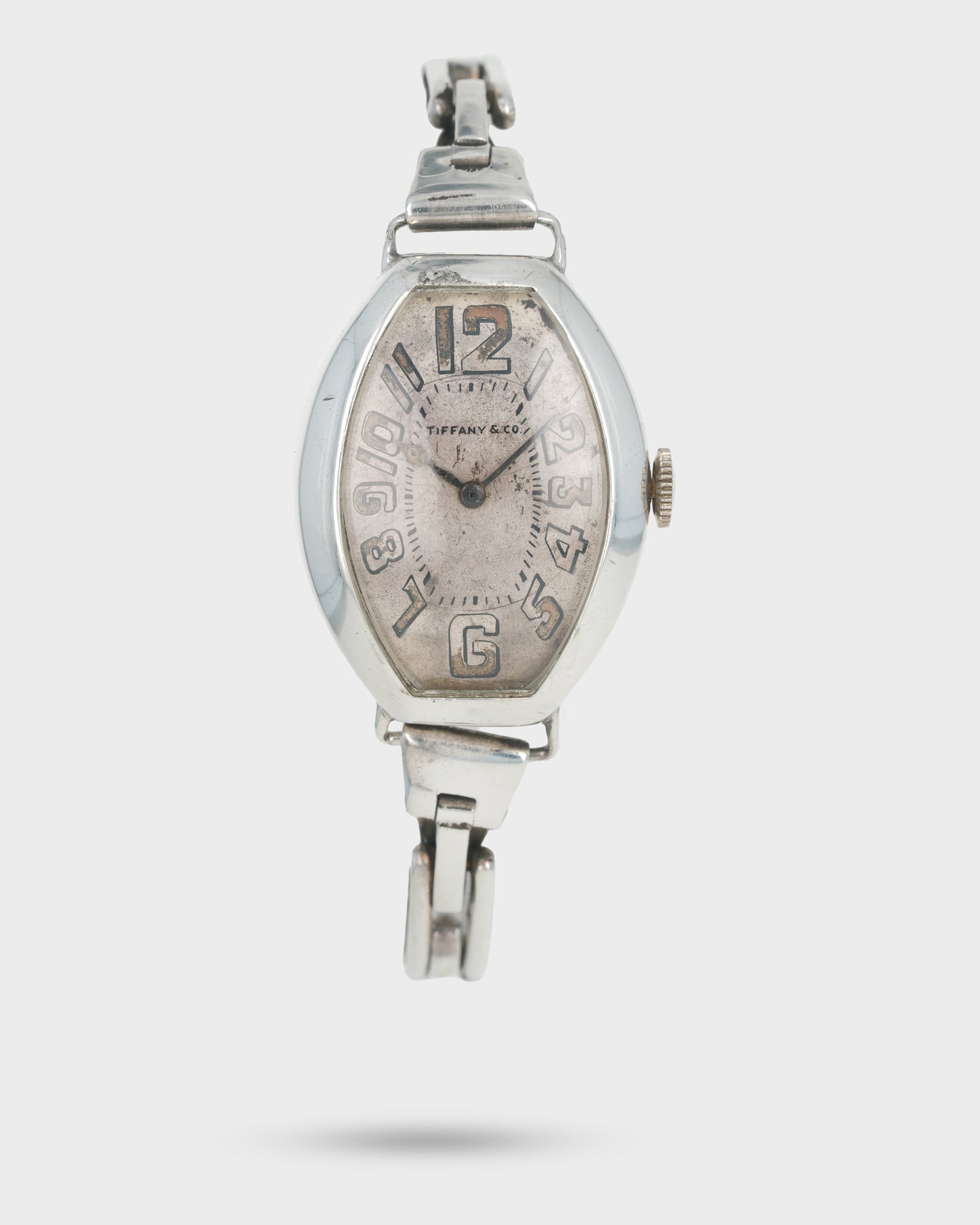 1911 Vintage Tiffany & Co. Gondolo-Style Sterling Silver Tonneau - Silver Radium Dial