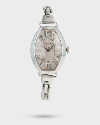 1911 Vintage Tiffany & Co. Gondolo-Style Sterling Silver Tonneau - Silver Radium Dial