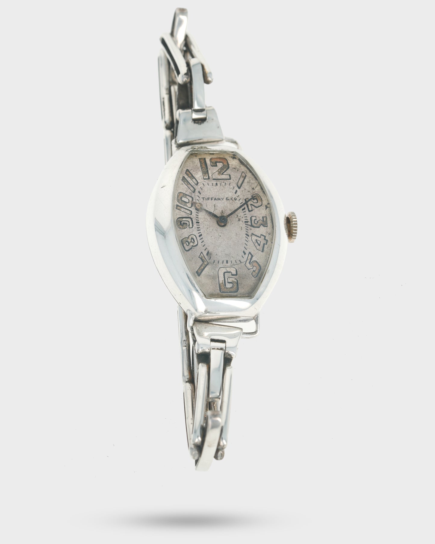 1911 Vintage Tiffany & Co. Gondolo-Style Sterling Silver Tonneau - Silver Radium Dial
