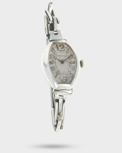 1911 Vintage Tiffany & Co. Gondolo-Style Sterling Silver Tonneau - Silver Radium Dial