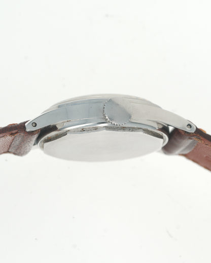 1940's Tiffany & Co. Stepped Borgel Case Military Watch - Silver Patinated Roman Numeral Dial