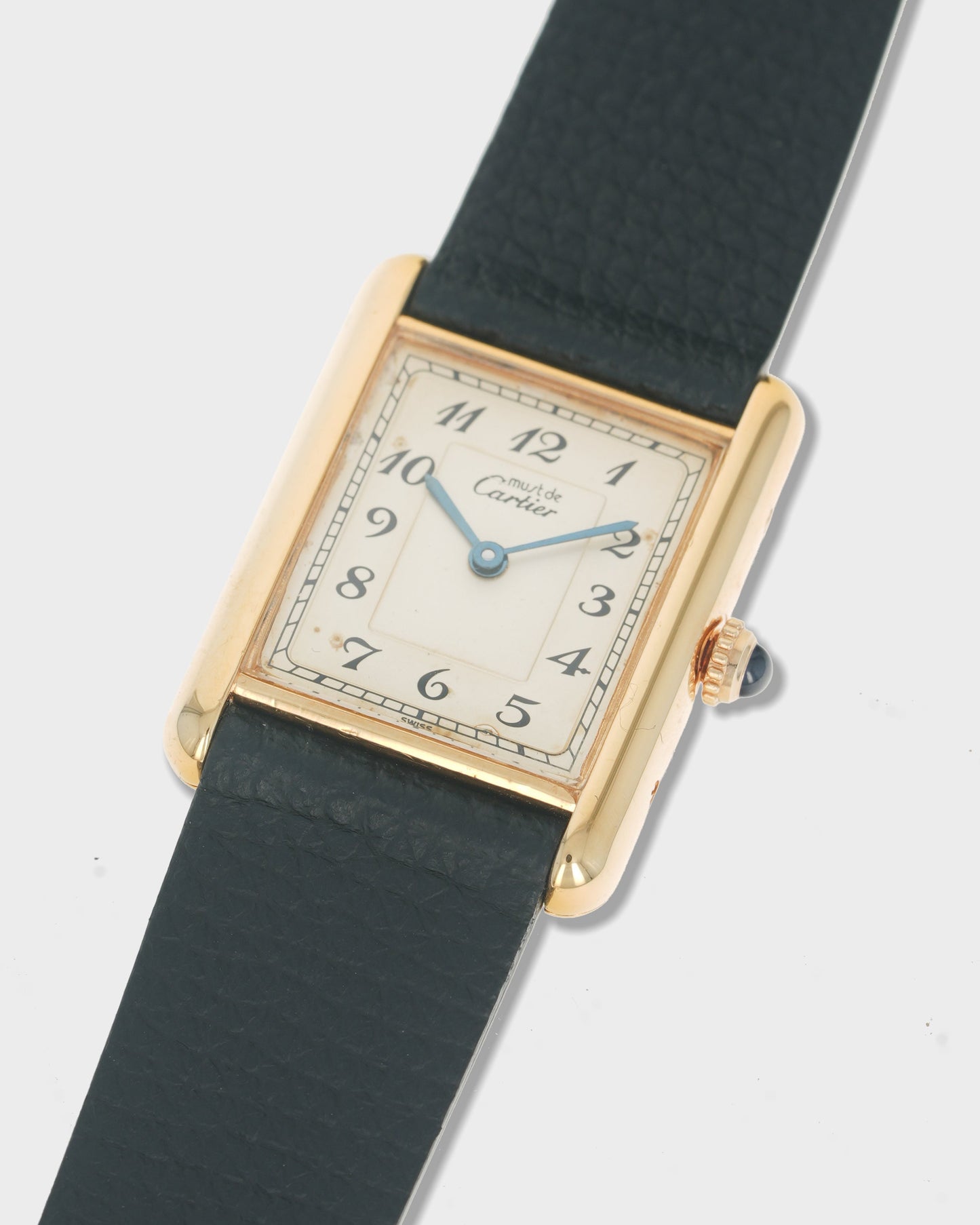 1990's Vintage Cartier Tank Must de Quartz Vermeil Large Model Ref. 590005 - Breguet Numeral Dial