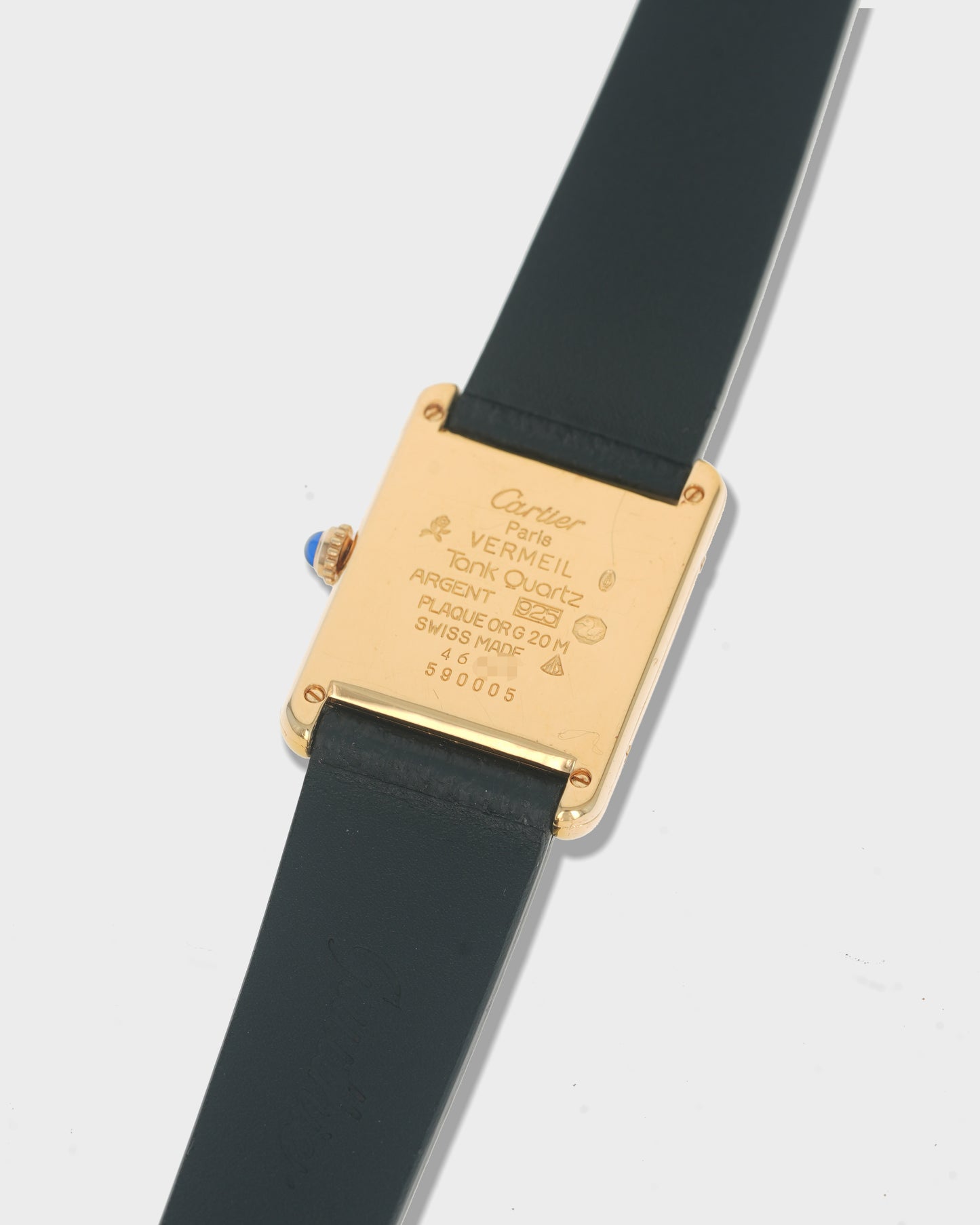 1990's Vintage Cartier Tank Must de Quartz Vermeil Large Model Ref. 590005 - Breguet Numeral Dial