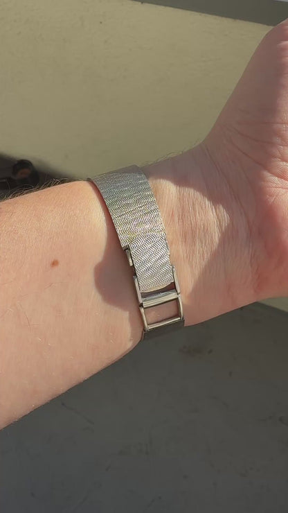 1970's Vintage Universal Geneve White Shadow Automatic - Cushion Shaped Blue Dial