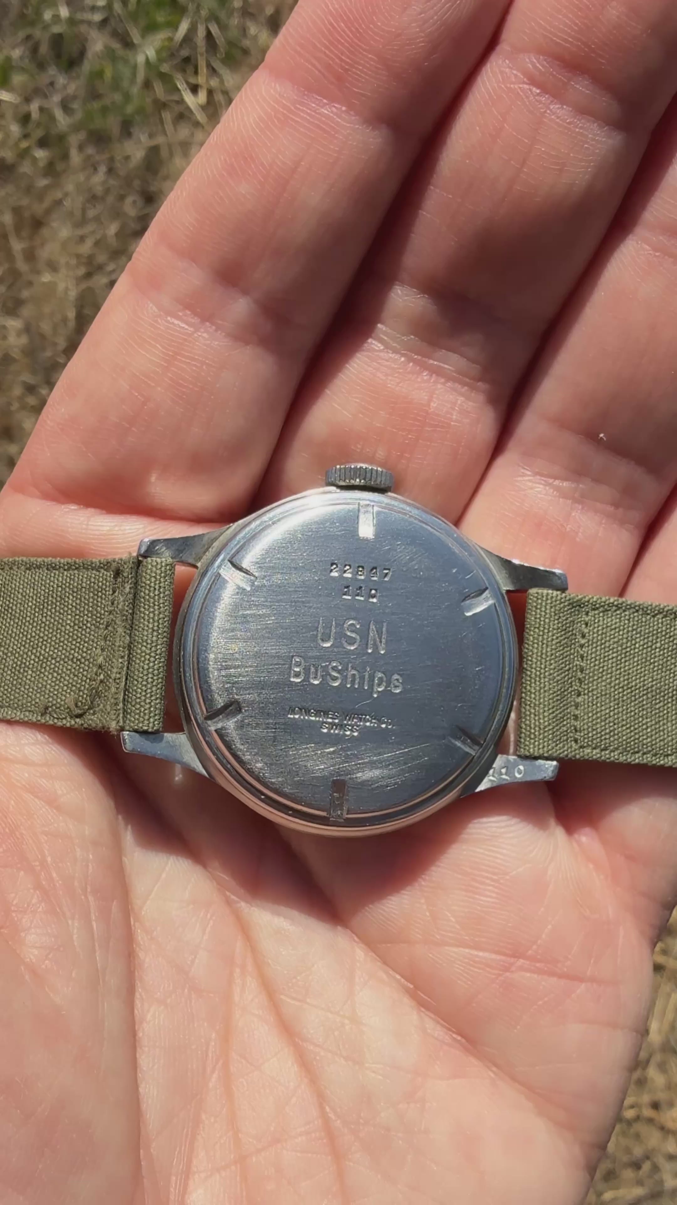 LONGINES クォーツ 腕時計 1944 Vintage Longines Sei Tacche US Navy BuShips Ref. 22847